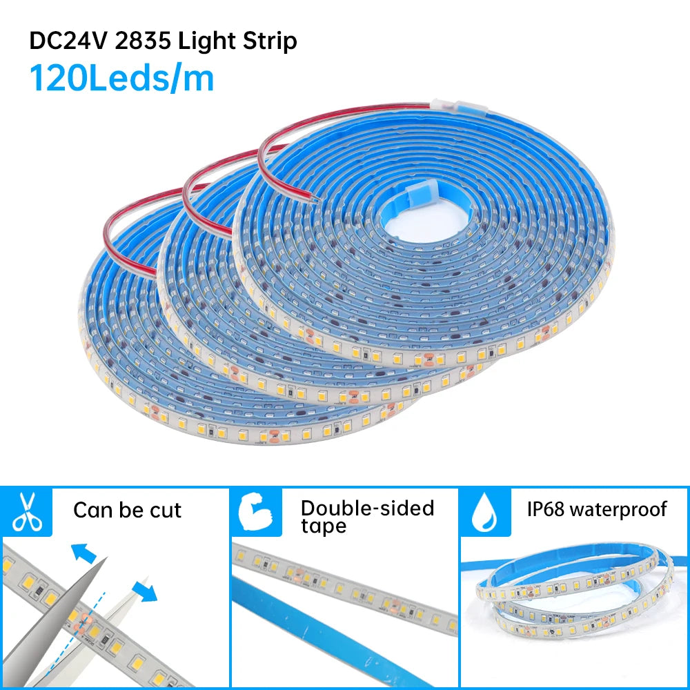 Bande LED Lumineuse IP68 Étanche 24V – Décoration Intérieure & Extérieure
