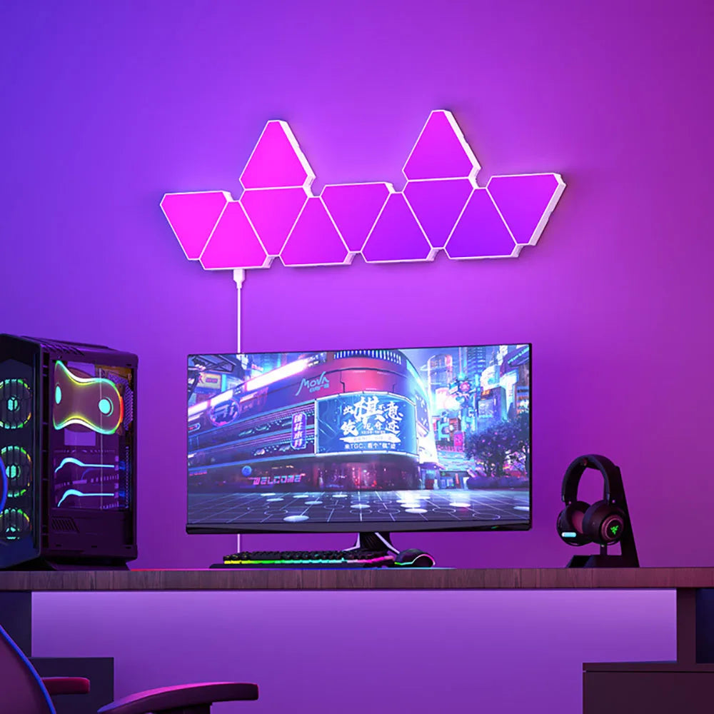 Lampe Murale LED Triangulaire RGB – Lumière d'Ambiance